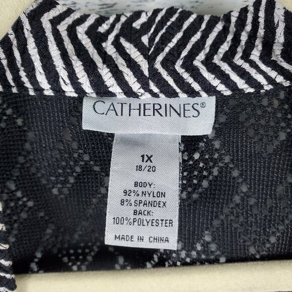 Catherine's Women's Plus Size 1X Asymmetrical Hem Open Front Cardigan Casual - Picture 2 of 7